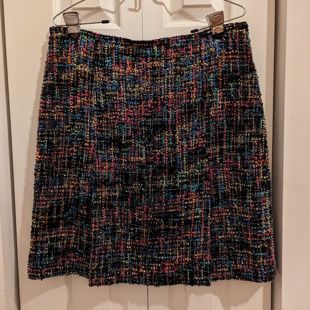 Rainbow Tweed A-Line Skirt - approx  Length 21”